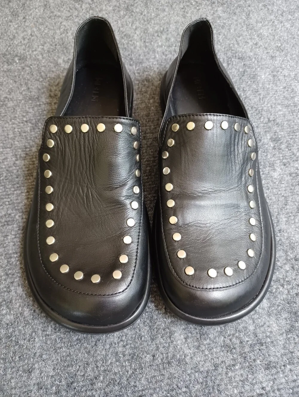 ME+EM Studded Travel Loafer Shoe Size 38 US 8 Women Leather Black Quiet Luxury